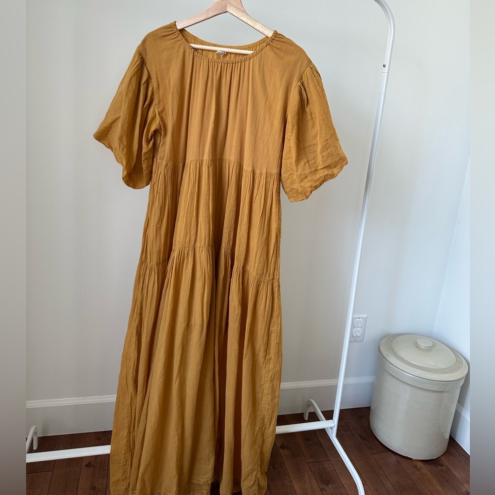 Summer and storm women’s spring dress in mustard